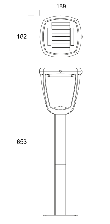 Pullert lampe m/solcelle og sensor