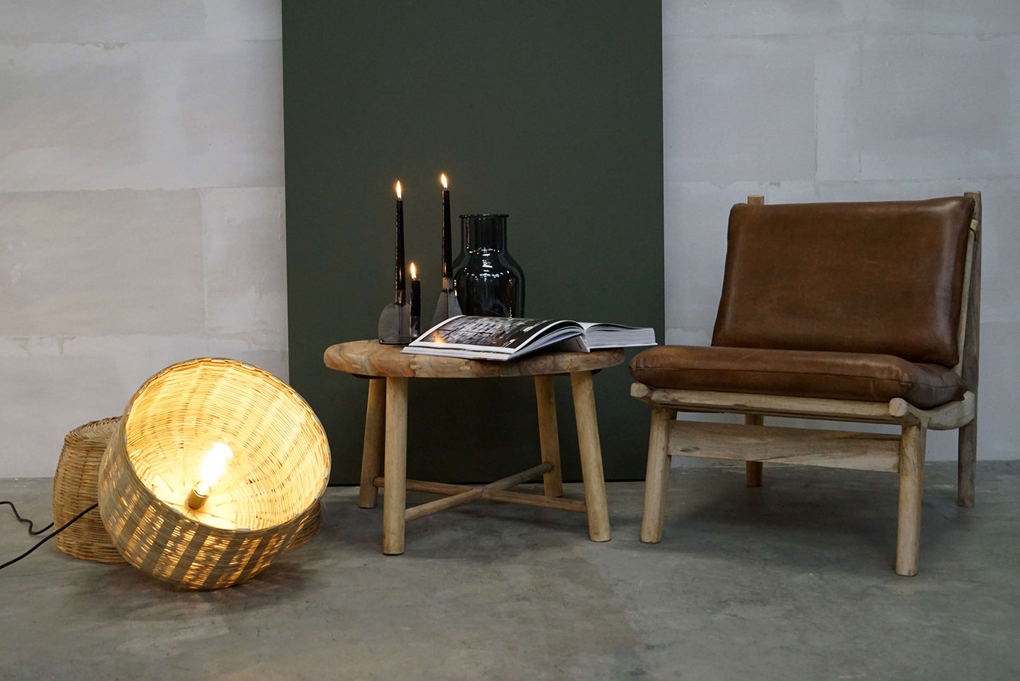 Natura loftlampe i naturfarvet bambus - medium